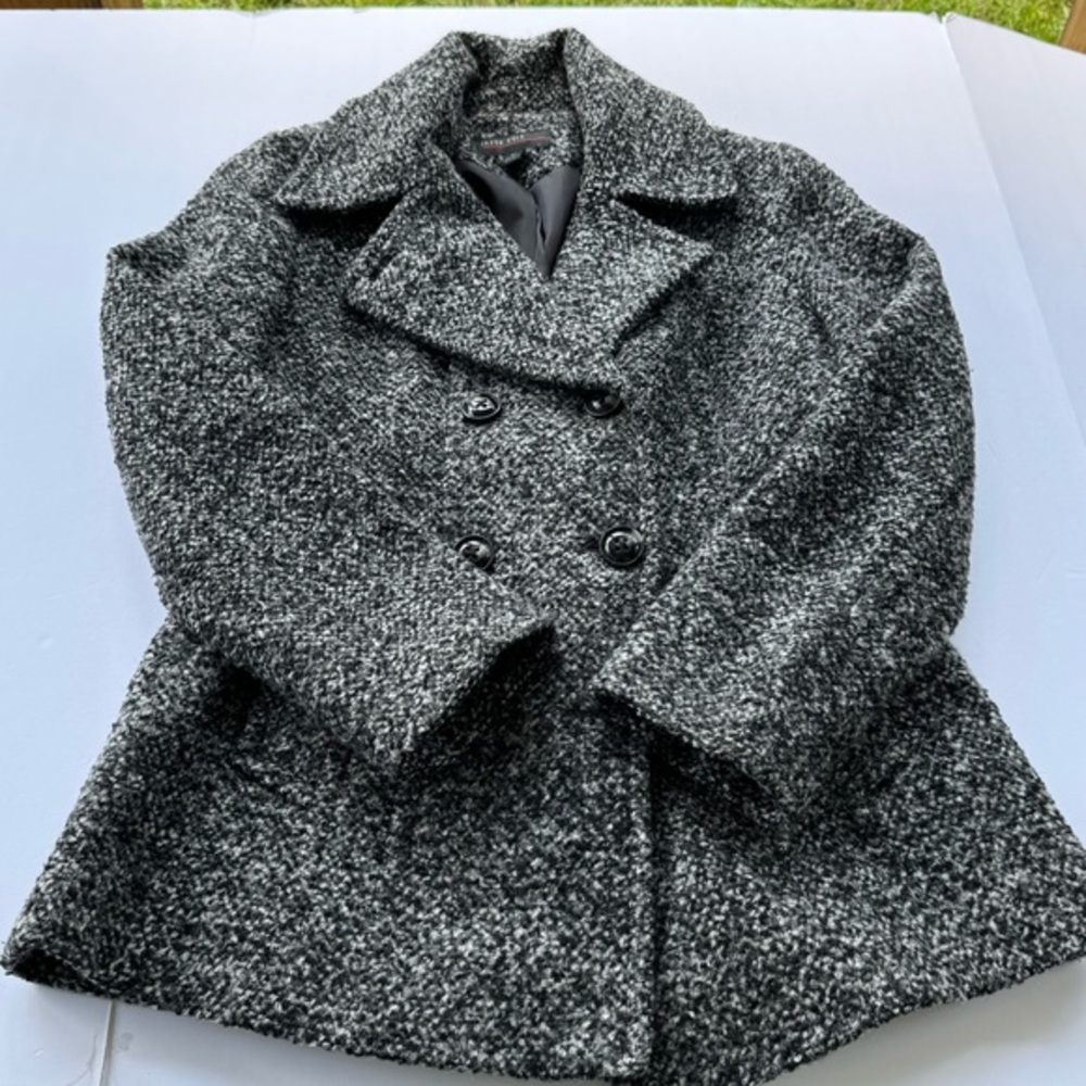 Jason Kole Women's Gray Tweed Coat Medium